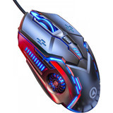 Jingyi Programlanabilir RGB Ergonomik Makrolu Kablolu Desenli Siyah Optik Gaming Mouse