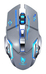 Generic Thunder Wolf Q13 RGB Sessiz Makrolu Kablosuz Gri Optik Gaming Mouse