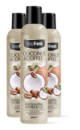 Deep Fresh Arındırıcı Hindistan Cevizi-Kahve Duş Jeli 3x400 ml