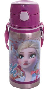 Ottonya Frozen Salto Hidden Truth 42072 Frozen Pipetli Çok Renkli Çelik Okul Çocuk Suluk 500 ml