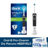 Oral-b Cross Action Işıklı Orta Sert Şarjlı Yetişkin Diş Fırçası Siyah