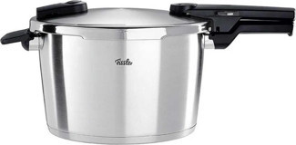 Fissler Vitaquick Premium Clipso Kapak Çelik 8 lt Düdüklü Tencere Siyah