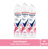 Rexona Sexy Bouquet Ter Önleyici Antiperspirant Sprey Kadın Deodorant 3x150 ml