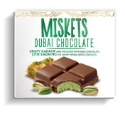 Miskets Antep Fıstığı Kadayıf Dolgulu Sütlü Dubai Çikolatası 100 gr