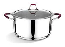Bonera Omega 2259 Cam Kapaklı Metal 30 cm Derin Tencere