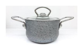 Oms Collection Mini 3111 Cam Kapaklı Granit 12 cm Derin Tencere