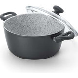 Nehir No:24 Cam Kapaklı Granit 24 cm Derin Tencere