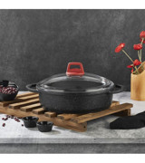 Gülsan Cam Kapaklı Granit 26 cm Basık Tencere