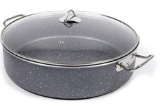 Polo Chef Cam Kapaklı Granit 40 cm Basık Tencere