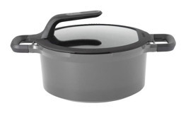 Berghoff Gem Stay Cool 8501028 Cam Kapaklı Döküm 28 cm Derin Tencere