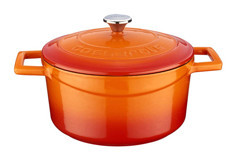 Lava Folk Döküm 22 cm Derin Tencere Turuncu