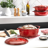 Schafer Guss Chef Döküm 24 cm Derin Tencere Kırmızı