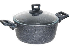 Karaca Bio Cold Stone Cam Kapaklı Granit 20 cm Derin Tencere