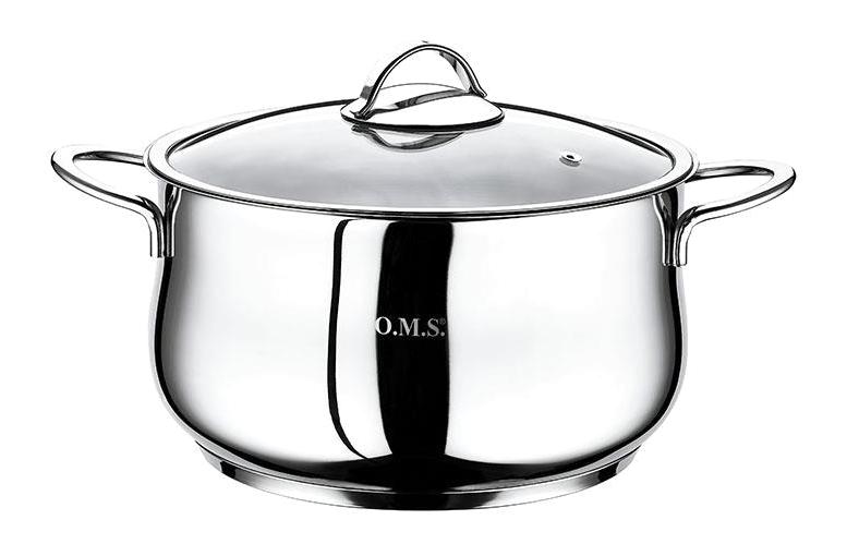 Oms Collection 2038-18 Cam Kapaklı Paslanmaz Çelik 18 cm Derin Tencere