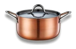 Brioni Copperfield CPF129 İndüksiyon Cam Kapaklı Paslanmaz Çelik 18 cm Derin Tencere