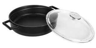 Lava Glaze Döküm 28 cm Basık Tencere Siyah