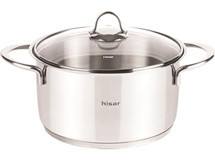 Hisar Lara Ideal Cam Kapaklı Çelik 18 cm Derin Tencere