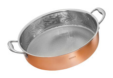 Karaca 3Ply PowerSteel 316+ İndüksiyon Cam Kapaklı Çelik 24 cm Karnıyarık Tencere Kahverengi