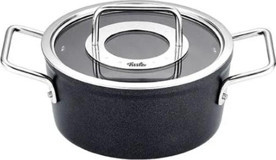 Fissler Adamant Cam Kapaklı Granit 18 cm Derin Tencere