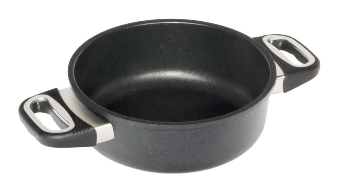 Amt Gastroguss İndüksiyon Cam Kapaklı Alüminyum 20 cm Basık Tencere