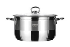 Amboss Saphire SAP 4318 Cam Kapaklı Paslanmaz Çelik 22 cm Derin Tencere
