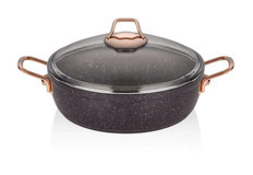 Neva Bitter Plus N2848 Cam Kapaklı Granit 26 cm Basık Tencere