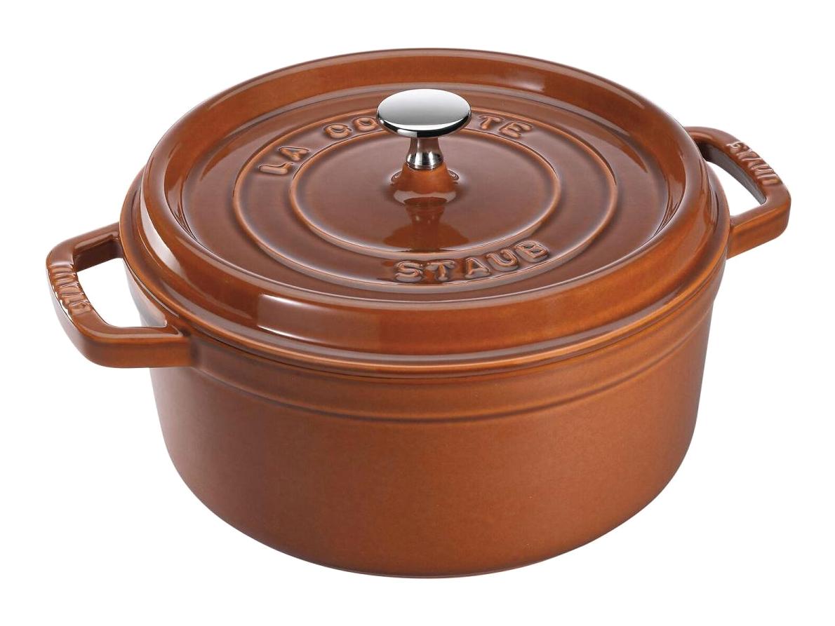 Staub Döküm 28 cm Derin Tencere Kahverengi