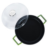 Lava Glaze Döküm 28 cm Basık Tencere Yeşil