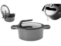 Berghoff Gem Stay Cool 2307418 Cam Kapaklı Döküm 24 cm Derin Tencere
