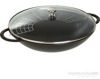 Staub Cam Kapaklı Granit 37 cm Basık Tencere