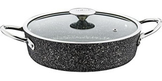 Oms Collection 3316 Cam Kapaklı Granit 30 cm Karnıyarık Tencere