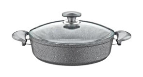 Oms Collection 152.3310.01.02-24 Cam Kapaklı Granit 24 cm Karnıyarık Tencere