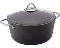 Bonera Pro Plus Cam Kapaklı Granit 28 cm Derin Tencere