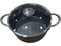 Oms Collection 3116 İndüksiyon Cam Kapaklı Granit 26 cm Derin Tencere