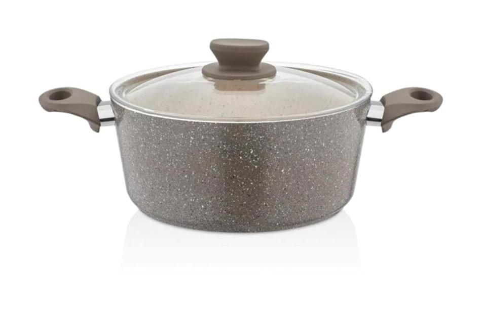 Panamera Ezme PADP-120 Cam Kapaklı Granit 20 cm Derin Tencere
