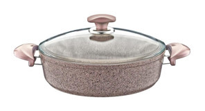 Oms Collection Bio 3310 Cam Kapaklı Granit 26 cm Karnıyarık Tencere