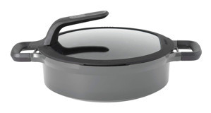 Berghoff Gem Stay Cool 2307424 Cam Kapaklı Döküm Basık Tencere