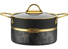 Brioni Selection SLS-134 Cam Kapaklı Granit 28 cm Derin Tencere