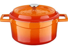 Lava Döküm 20 cm Derin Tencere Turuncu
