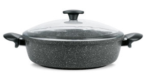 Thermoad Love Cam Kapaklı Granit 30 cm Karnıyarık Tencere