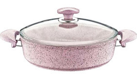 Oms Collection 3310 Cam Kapaklı Granit 24 cm Karnıyarık Tencere