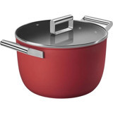 Smeg Cookware 50's Style CKFC2411RDM Cam Kapaklı Granit 24 cm Derin Tencere