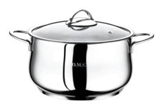 Oms Collection 2038 Cam Kapaklı Çelik 24 cm Derin Tencere