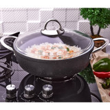 Polo Chef Cam Kapaklı Granit 24 cm Karnıyarık Tencere
