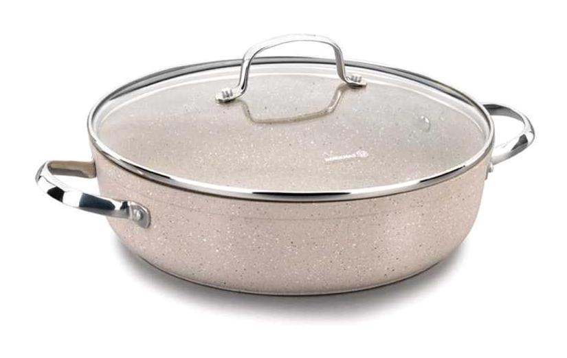 Korkmaz Granita A1264 Cam Kapaklı Granit 28 cm Basık Tencere