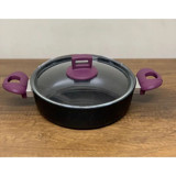 Esse Cam Kapaklı Granit 24 cm Basık Tencere