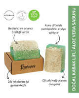 Ravenna Doğal Kabak Lifli Aloe Vera-Kabak Lifli Katı Sabun 130 gr