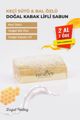 Biolea's Doğal Kabak Lifli Bal-Kabak Lifli-Keçi Sütlü Katı Sabun 110 gr
