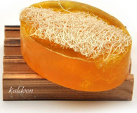 Kaldeon Doğal El Yapımı Kabak Lifli-Mango Katı Sabun 120 gr