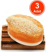 Kaldeon Doğal El Yapımı Bal-Eşek Sütü-Kabak Lifli Katı Sabun 3x120 gr